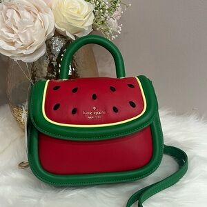 Kate Spade ♠️ Puffy Watermelon Mini Top Handle Crossbody bag leather purse